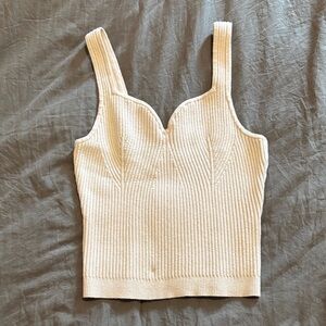 Abercrombie & Fitch Cream Ribbed Tank Top